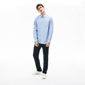 Lacoste Textured Cotton Shirt Pánské - Šortky Světle Blankyt / Bílé | CZ-XWiwRo